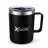 XSAZNI 16 oz Insulated Travel Coffee Mug with Handle, Stainless Steel Vacuum Tumbler with Magnetic Sliding Lid, Double Wall Thermal Coffee Cup for Hot & Cold Drinks, Office, Home, Camping, Black