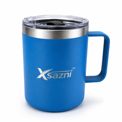 XSAZNI 16 oz Insulated Travel Coffee Mug with Handle, Stainless Steel Vacuum Tumbler with Magnetic Sliding Lid, Double Wall Thermal Coffee Cup for Hot & Cold Drinks, Office, Home, Camping, Black